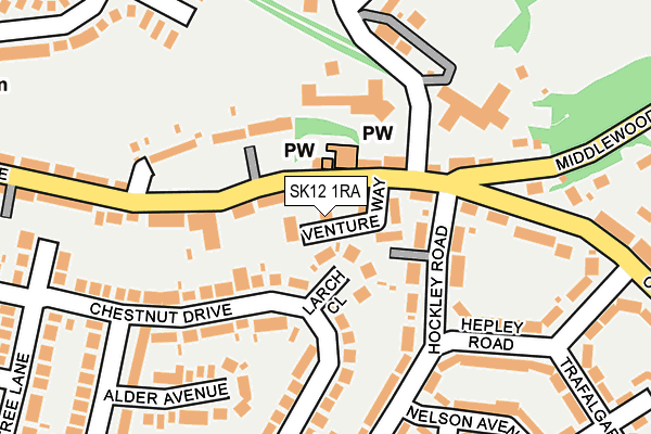 SK12 1RA map - OS OpenMap – Local (Ordnance Survey)