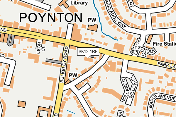 SK12 1RF map - OS OpenMap – Local (Ordnance Survey)