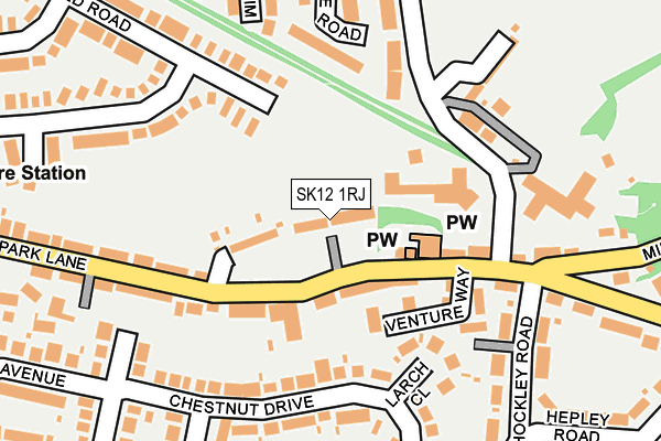 SK12 1RJ map - OS OpenMap – Local (Ordnance Survey)