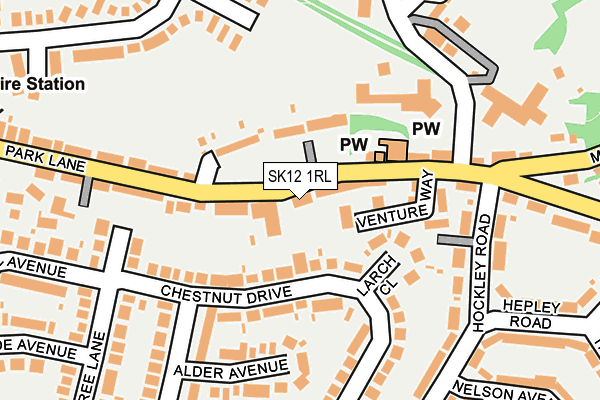 SK12 1RL map - OS OpenMap – Local (Ordnance Survey)
