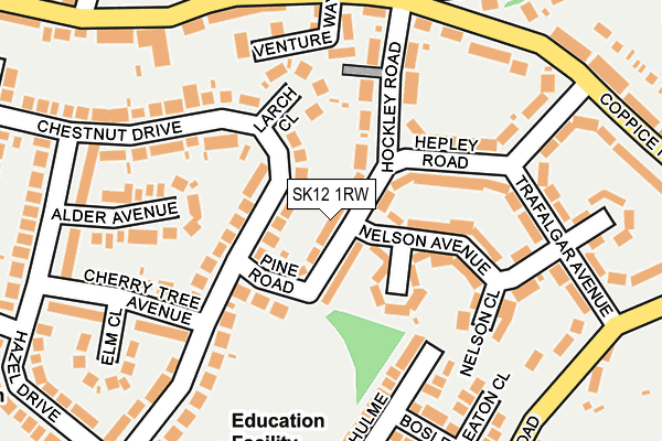 SK12 1RW map - OS OpenMap – Local (Ordnance Survey)