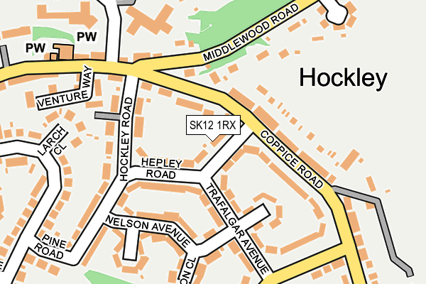 SK12 1RX map - OS OpenMap – Local (Ordnance Survey)