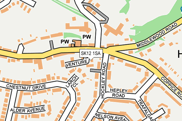 SK12 1SA map - OS OpenMap – Local (Ordnance Survey)