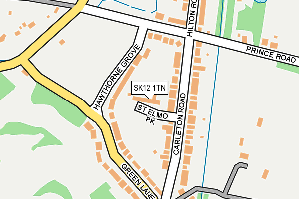 SK12 1TN map - OS OpenMap – Local (Ordnance Survey)