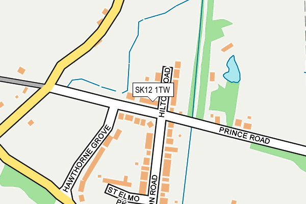 SK12 1TW map - OS OpenMap – Local (Ordnance Survey)