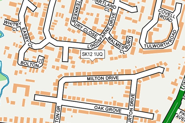 SK12 1UQ map - OS OpenMap – Local (Ordnance Survey)