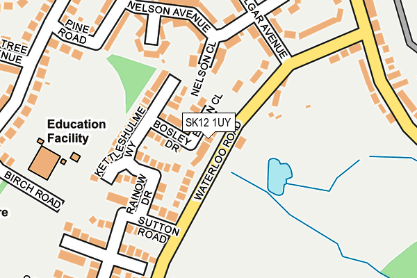 SK12 1UY map - OS OpenMap – Local (Ordnance Survey)