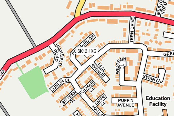 SK12 1XG map - OS OpenMap – Local (Ordnance Survey)