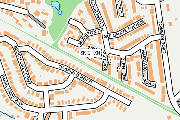 SK12 1XN map - OS OpenMap – Local (Ordnance Survey)