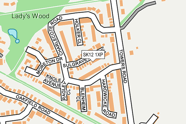 SK12 1XP map - OS OpenMap – Local (Ordnance Survey)