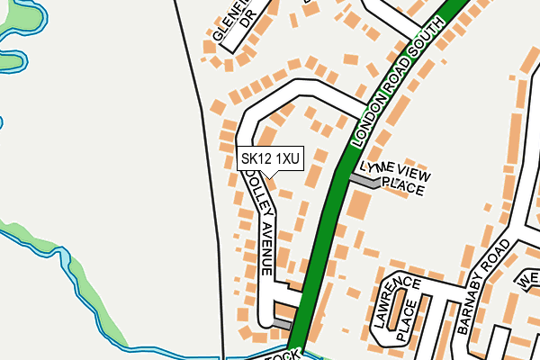 SK12 1XU map - OS OpenMap – Local (Ordnance Survey)