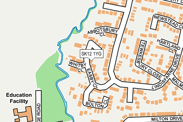 SK12 1YG map - OS OpenMap – Local (Ordnance Survey)
