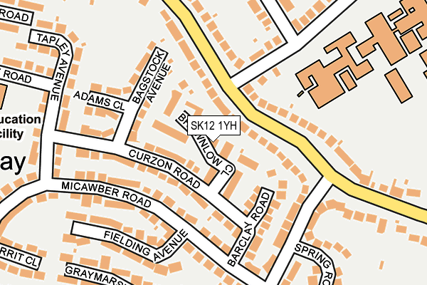 SK12 1YH map - OS OpenMap – Local (Ordnance Survey)
