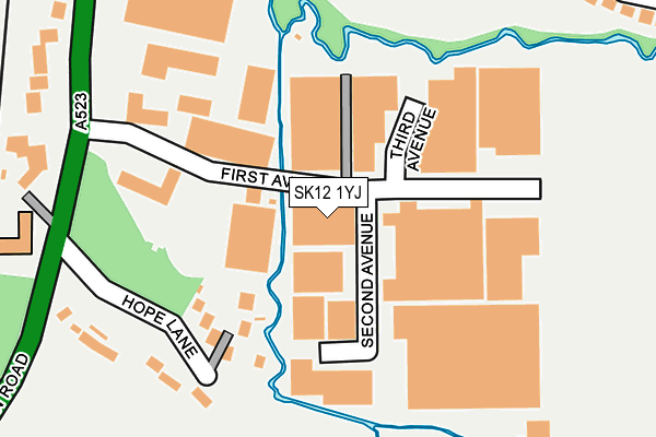 SK12 1YJ map - OS OpenMap – Local (Ordnance Survey)