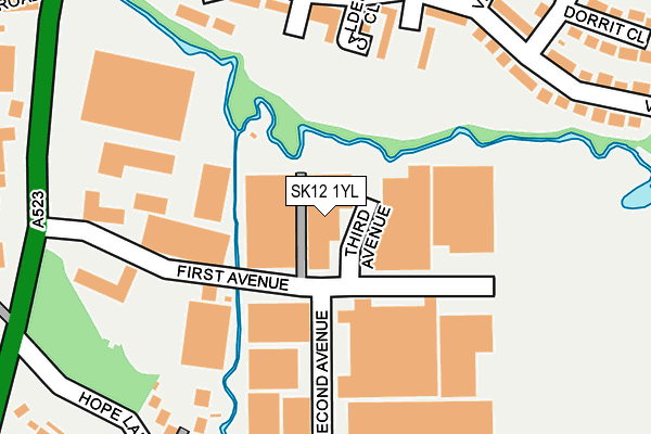 SK12 1YL map - OS OpenMap – Local (Ordnance Survey)