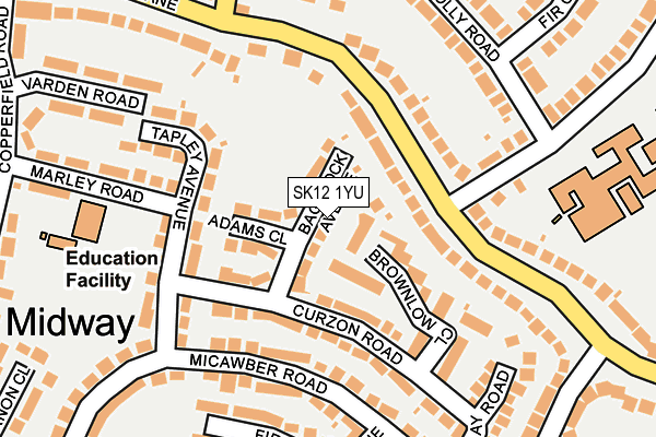 SK12 1YU map - OS OpenMap – Local (Ordnance Survey)