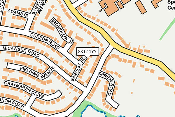 SK12 1YY map - OS OpenMap – Local (Ordnance Survey)