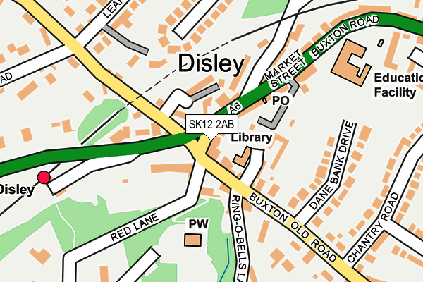 SK12 2AB map - OS OpenMap – Local (Ordnance Survey)