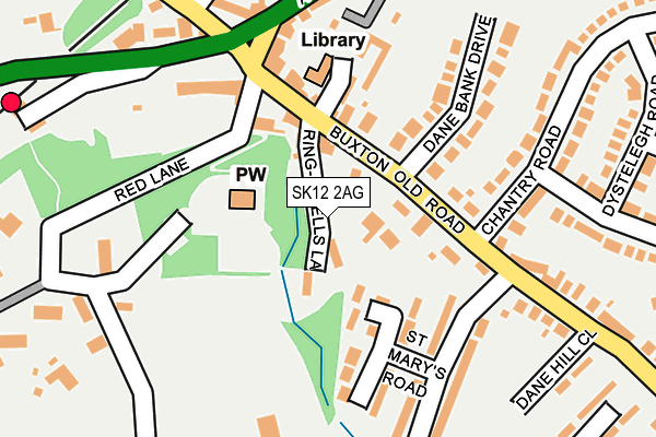 SK12 2AG map - OS OpenMap – Local (Ordnance Survey)