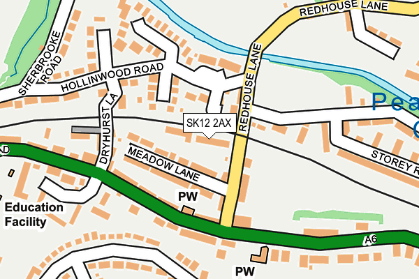 SK12 2AX map - OS OpenMap – Local (Ordnance Survey)