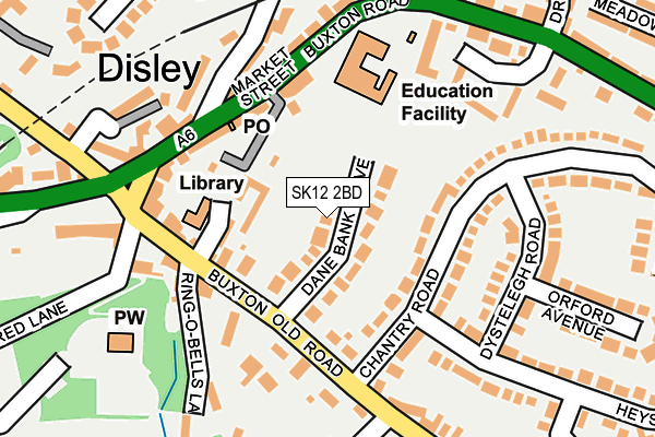 SK12 2BD map - OS OpenMap – Local (Ordnance Survey)