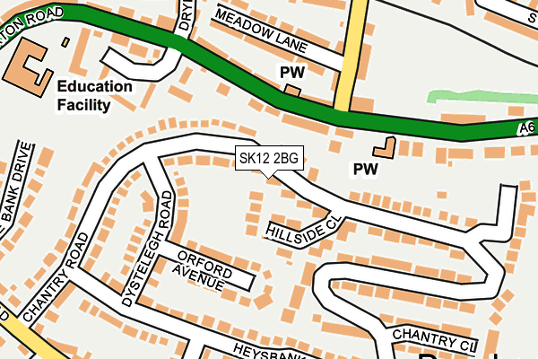 SK12 2BG map - OS OpenMap – Local (Ordnance Survey)