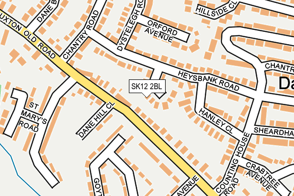 SK12 2BL map - OS OpenMap – Local (Ordnance Survey)