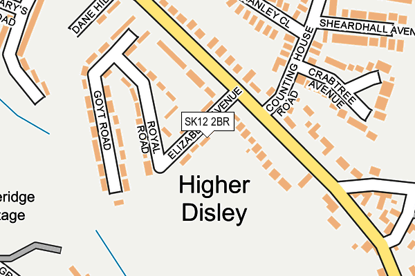 SK12 2BR map - OS OpenMap – Local (Ordnance Survey)