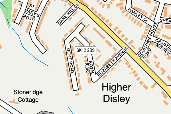 SK12 2BS map - OS OpenMap – Local (Ordnance Survey)