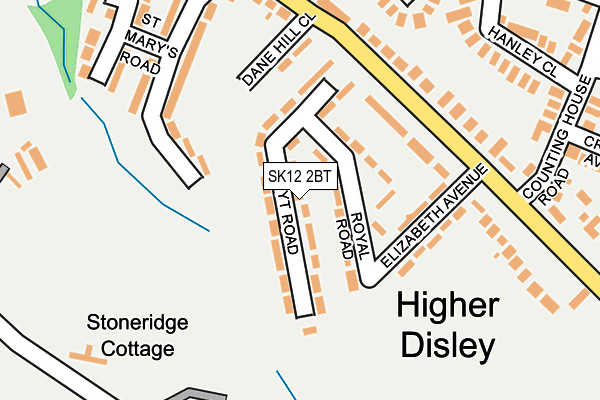 SK12 2BT map - OS OpenMap – Local (Ordnance Survey)