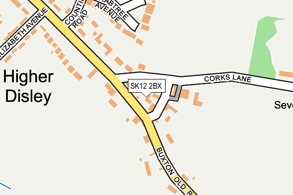 SK12 2BX map - OS OpenMap – Local (Ordnance Survey)