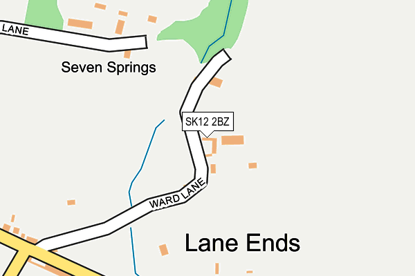 SK12 2BZ map - OS OpenMap – Local (Ordnance Survey)