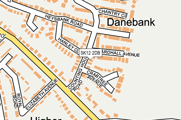 SK12 2DB map - OS OpenMap – Local (Ordnance Survey)