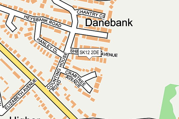 SK12 2DE map - OS OpenMap – Local (Ordnance Survey)