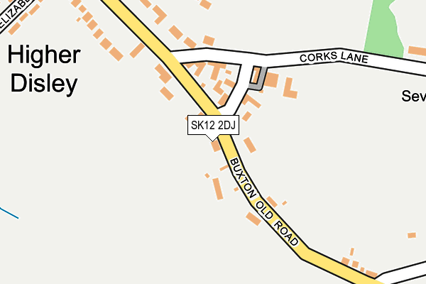 SK12 2DJ map - OS OpenMap – Local (Ordnance Survey)