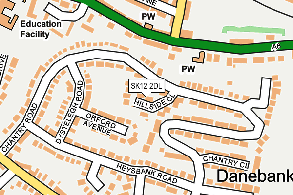SK12 2DL map - OS OpenMap – Local (Ordnance Survey)