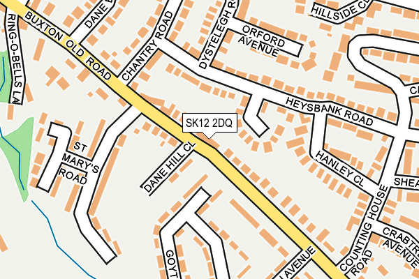 SK12 2DQ map - OS OpenMap – Local (Ordnance Survey)