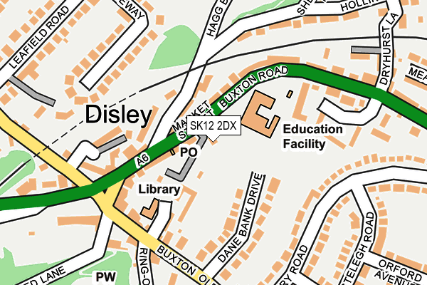 SK12 2DX map - OS OpenMap – Local (Ordnance Survey)