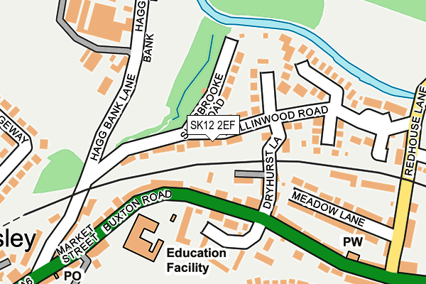 SK12 2EF map - OS OpenMap – Local (Ordnance Survey)