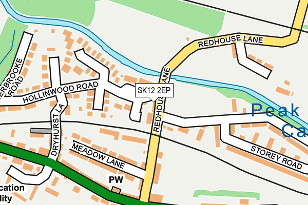 SK12 2EP map - OS OpenMap – Local (Ordnance Survey)