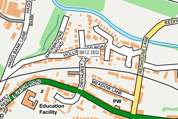 SK12 2EQ map - OS OpenMap – Local (Ordnance Survey)