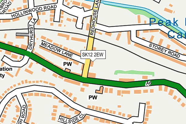 SK12 2EW map - OS OpenMap – Local (Ordnance Survey)