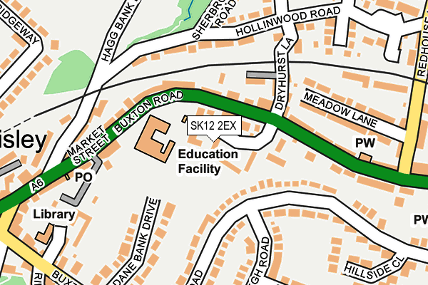 SK12 2EX map - OS OpenMap – Local (Ordnance Survey)