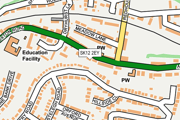 SK12 2EY map - OS OpenMap – Local (Ordnance Survey)