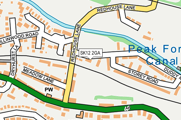 SK12 2GA map - OS OpenMap – Local (Ordnance Survey)