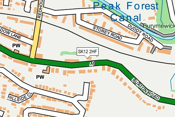SK12 2HF map - OS OpenMap – Local (Ordnance Survey)