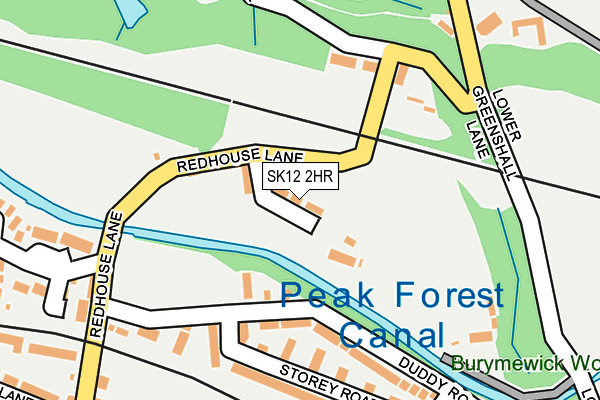 SK12 2HR map - OS OpenMap – Local (Ordnance Survey)