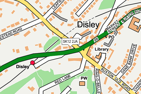 SK12 2JA map - OS OpenMap – Local (Ordnance Survey)