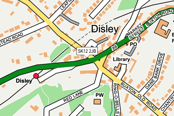 SK12 2JB map - OS OpenMap – Local (Ordnance Survey)