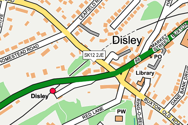 SK12 2JE map - OS OpenMap – Local (Ordnance Survey)